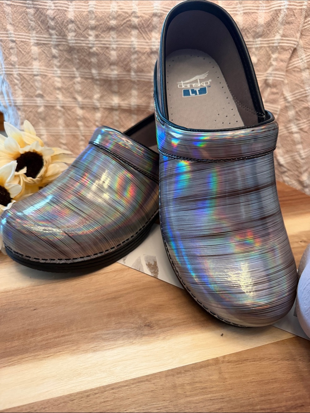 New in Box - Never Worn - Dansko Women's Iridescent Rainbow Slip-On Clogs